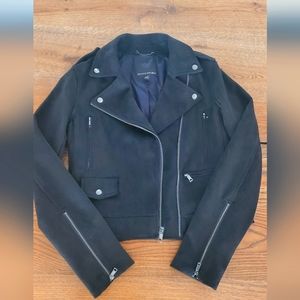 Banana Republic Vegan Suede black moto jacket size small - like new
